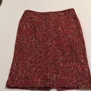 Talbots Red Tweed Pencil Skirt